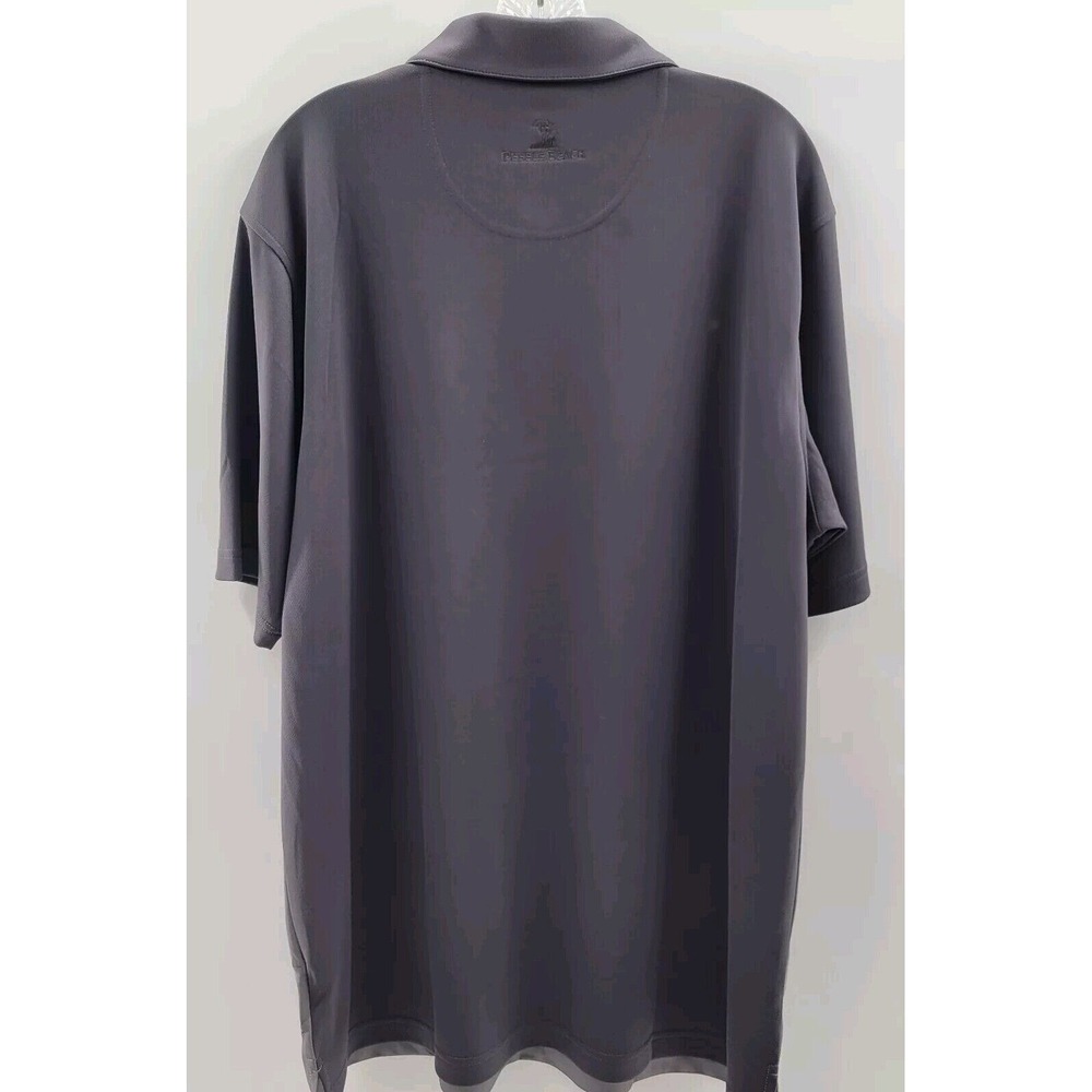 Pebble Beach Performance Mens XXL Polo Shirt Grey Heathered Stripe Golf Top NWT - Picture 10 of 10